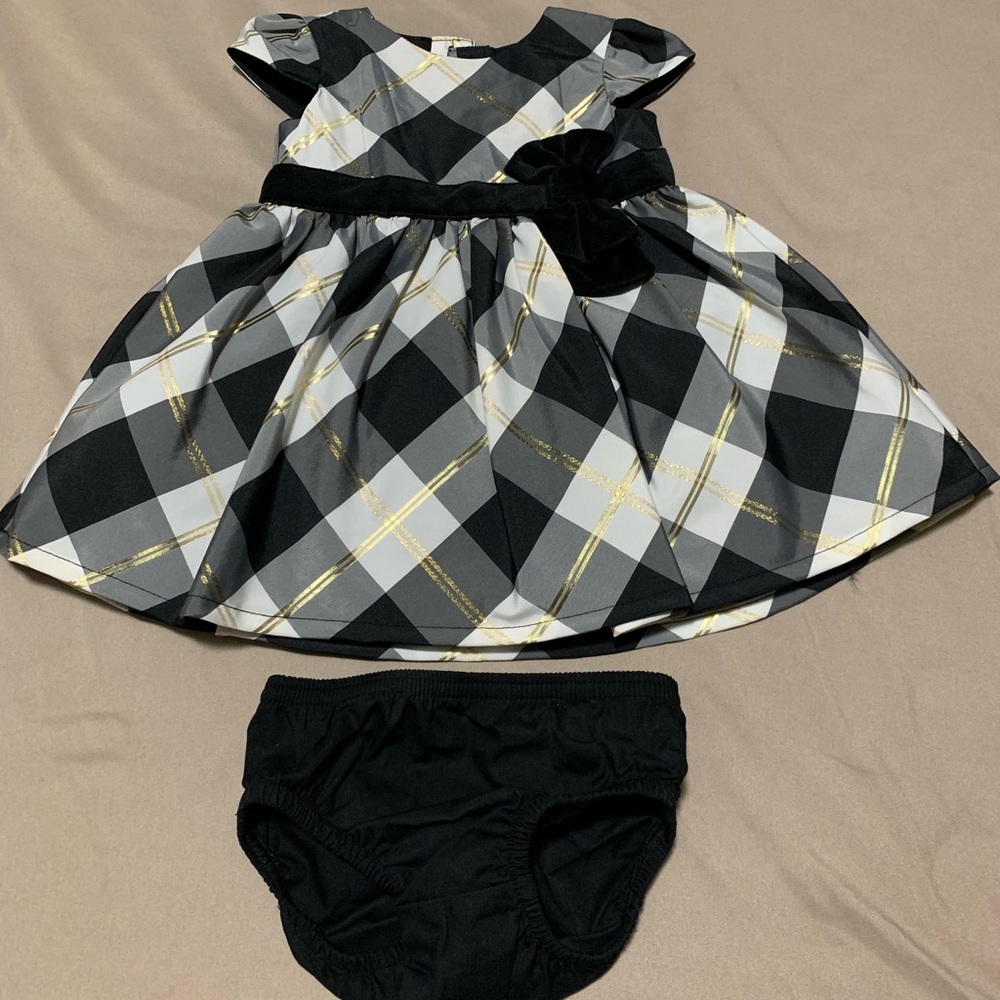 Black n Gold baby girl dress